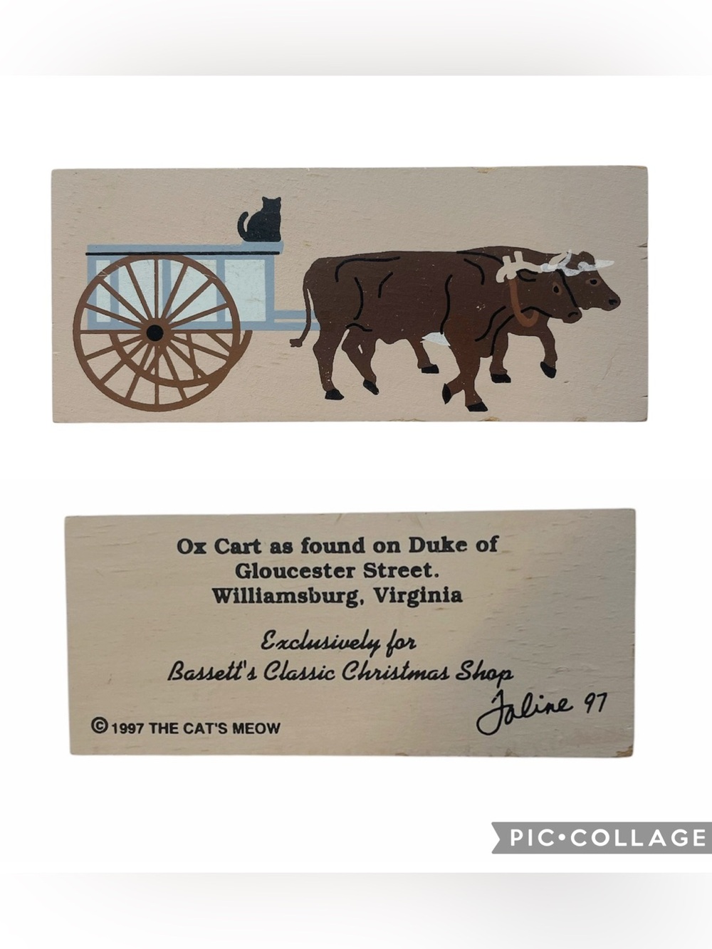 Ox Cart as found on Duke of Gloucester Street Williamsburg, VA Bassett’s VTG ‘97